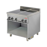 Mașină de gătit electrică cu 4 plite vitro ceramice, pe suport deschis, Linia 900, Arisco